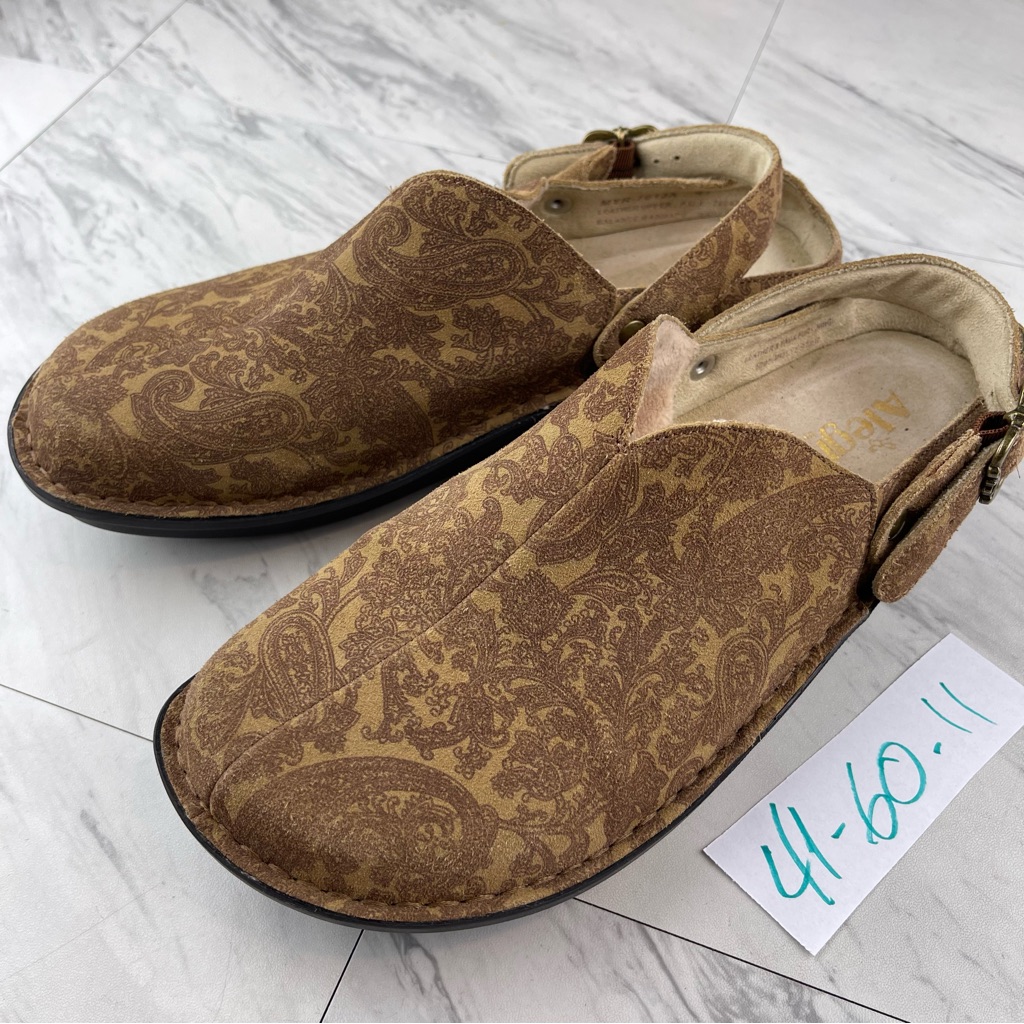 Alegria Brown Tan Slingback Sandals Shoes Slip-On Size 41 / Us 10.5-11